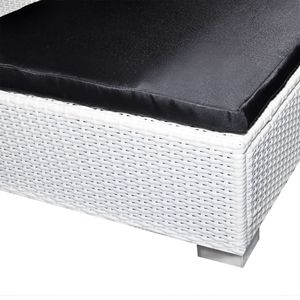Conjunto de Muebles de Patio de Ratán Blanco y Negro de 8 Piezas, Sofá Seccional para Exteriores con Mesa de Centro, Diseño Moderno y Contemporáneo - Product Image 6