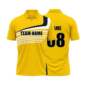 Jersey Kriket Hitam Pria Dengan Nomor 08 Kuning Dan Cetakan Nama Di Belakang, Bahan Polyester Sublimasi, Bernapas, Lengan Pendek, Dewasa - Product Image 6