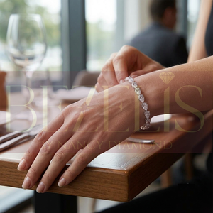 Pulsera de Lujo con Diamantes Cultivados en Laboratorio, Corte Brillante en Forma de Pera, 25 Quilates de Peso Total, Maestría en la Engaste de Diamantes Sostenibles - Product Image 4
