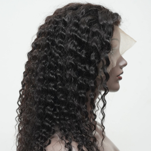 Peluca de cabello humano rizado profundo Kinky Jerry con encaje frontal, cabello brasileño natural largo sin procesar, peluca completa con encaje frontal para mujer - Product Image 1