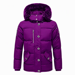 Men's Winter Puffer Jacket Hooded Thermal Down Coat Zipper Closure Breathable Outdoor <b>Parka</b> - Product Image 5