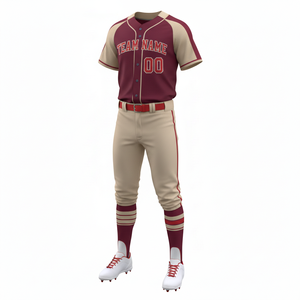 Uniforme de Béisbol Personalizado 100% Poliéster Transpirable, Camiseta y Pantalón de Alta Calidad, Impresión Sublimada, Secado Rápido, Cuello en V, Ropa Deportiva - Product Image 1