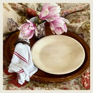 Assiettes jetables élégantes en feuille de palmier Areca, 7 pouces, rondes, pour pâtes, vaisselle naturelle pour la restauration, assiettes pour repas en plein air - Product Image 1
