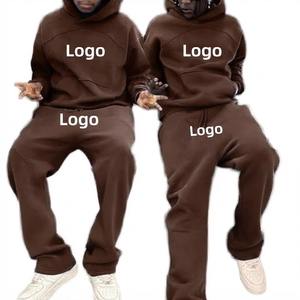 Custom Heavyweight <b>Fleece</b> Hoodie Tracksuit Men <b>Women</b> Oversized Pullover Hoodie <b>Jogger</b> Sweatpants Set OEM Manufacturer - Product Image 2