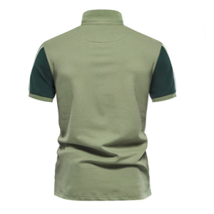 เสื้อเชิ้ตแขนสั้นสีฟ้าอ่อนสำหรับผู้ชาย ทรงหลวม พิมพ์ลายสปอร์ต พิมพ์ลายดิจิทัล ผ้าอ๊อกซ์ฟอร์ดเป็นมิตรกับสิ่งแวดล้อม สวมใส่สบาย - Product Image 4