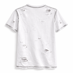 T-shirt Streetwear Homme Oversize Déchiré et Vieilli avec Strass, 100% Coton Respirant et Écologique – Meilleure Vente - Product Image 2