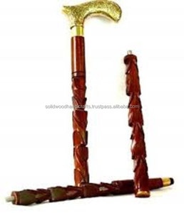 Mango de latón antiguo Madera Estilo vintage Diseñador Bastón Vintage Mango de latón macizo Estilo de diseñador Bastón de madera - Product Image 3