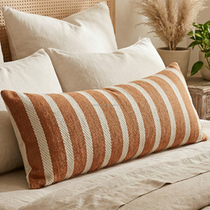 Handwoven Accent Body <b>Pillowcase</b> Large Lumbar 30x50 Custom Size Handloom Striped Cotton Woven Pillowsham for Bedroom - Product Image 1