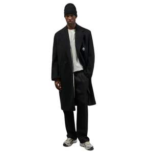 Manteau long pour homme, double boutonnage, formel, noir, classique, vêtement d'hiver, élégant - Product Image 6