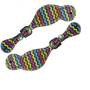 Exclusive100 % Bracelet d'éperon de Western en cuir véritable avec peinture à la main avec travail de goujon Fabricant en gros Fournisseur - Product Image 3