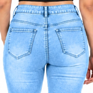 Jeans de Mezclilla Ajustados para Mujer, Estilo Desgastado, Acabado Suave, Elásticos y Flexibles, Diseño Clásico con Bolsillos, Estilo Casual para el Día a Día - Product Image 5