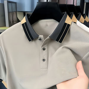 Camisas Polo para Hombre de Alta Calidad, Camisas de Verano de Manga Corta, Tejido de Poliéster Antiarrugas, Bordado Estampado, Cuello Formal - Product Image 6