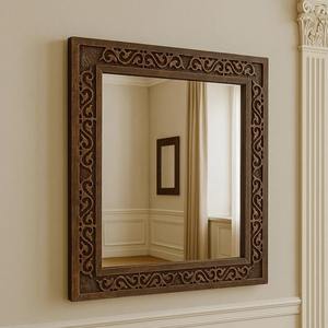 Miroir mural en bois de qualité supérieure, robuste, pour la décoration de bureaux et de salles d'étude, miroir suspendu en gros - Product Image 6