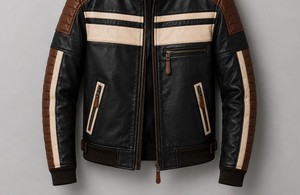 <b>Mens</b> Genuine Leather Hooded Jacket Casual Fit <b>Coat</b> Full Zip Front Adjustable Hood <b>Long</b> Sleeve Soft Lining Modern Fashion - Product Image 2