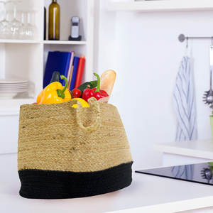 Natural Fiber Hand-Woven <b>Jute</b>/Sisal Decorative <b>Basket</b> Home Storage Organizing Woven <b>Baskets</b> for Home Decor - Product Image 4
