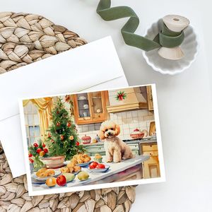 Whimsical A7 tamaño 5x7 tarjetas de notas en blanco Paquete de 8 tarjetas de felicitación de galletas de caniche de Navidad con sobres - Product Image 2
