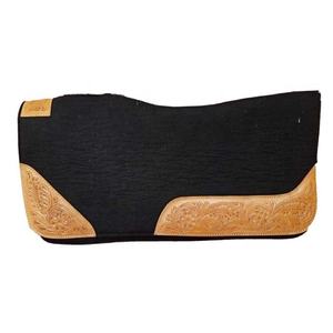 Portable véritable qualité 100% laine Western tapis de selle en cuir de couleur unie pour les courses de chevaux fabricant indien - Product Image 1