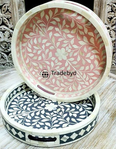 Posavasos Artesanal con Incrustaciones de Hueso, Elegante Adorno Decorativo para Mesa de Tradebyd - Product Image 3
