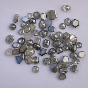 Diamantes de Sal y Pimienta Naturales, Piedras Sueltas de Formas Mixtas, Gris Lechoso, Negro, Certificados por Terceros, Fabricación de Joyería Fina - Product Image 3