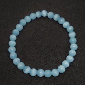 Trendy Aquamarine Beaded <b>Bracelet</b> for Women 18 cm Strand Light Blue Gemstone <b>Beads</b> Polished - Product Image 2