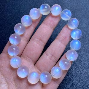 Natural Blue Moonstone <b>Bracelet</b> Milky <b>Beaded</b> Healing Crystal Jewelry Minimalist Boho Style Gift For Women - Product Image 2