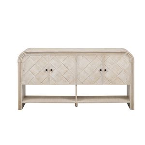 Consolle Versatile U_Style con Doghe in Legno Intrecciato e Impiallacciatura in Legno Massello per Ingresso, Corridoio, Soggiorno o Foyer - Product Image 3