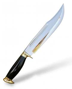 Outil utilitaire artisanal en acier inoxydable de grande taille avec manche en bois d'ébène noir et protège-poignée en laiton - Product Image 1