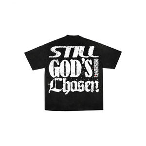 Camiseta de Manga Corta para Hombre, Estilo Americano, Casual, de Algodón y Poliéster Grueso, Retro, Lavada, con Estampado Directo - Product Image 5