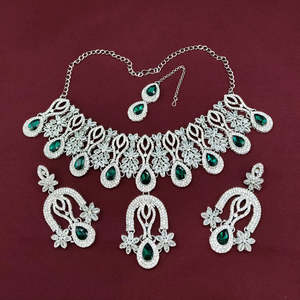 Jewelemarket Designer Pota Stone <b>Choker</b> Necklace Set Fashion Jewelry 10575549DGR - Product Image 5