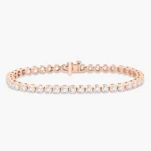 Pulsera de Oro Real 10K 14K 18K con Diamantes Buttercup, Engaste de Bisel, Eslabones Tipo Tenis, CVD HPHT, Joyería Creada en Laboratorio, Proveedor de Fábrica al por Mayor - Product Image 4