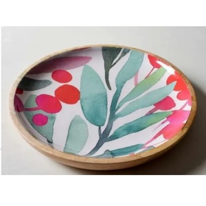 Decoración de Mesa para el Hogar y Hoteles, Tazón de Madera Rústico, Diseño Artesanal, Tazón de Frutas de Madera, Estilo Clásico, Tazón Redondo de Madera de Mango - Product Image 1