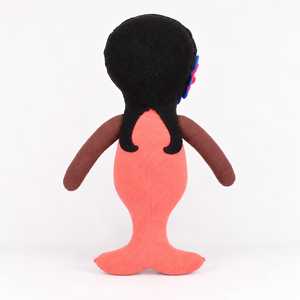 Muñeca de Princesa Sirena de Peluche Hecha a Mano, Juguete de Peluche Suave con Rostro Bordado y Cabello con Flores, Regalo para Niñas - Product Image 5