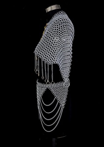 Antique Modern Chainmail Harness <b>Top</b> Skirt Set Steel Ring Armor for Cosplay Weddings & Fantasy Events - Product Image 4