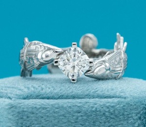 Luxury Round Cut Moissanite Fish Design <b>Ring</b> Artistic Nature Inspired <b>Statement</b> <b>Ring</b> Hip Hop Jewellery Unique Designer <b>Ring</b> - Product Image 3