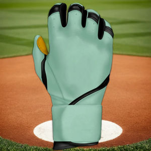 <b>Light</b> Green Batting Gloves Ambidextrous Microfiber Knit Fabric <b>Pull</b> On Comfortable Unisex Adult Training Glove - Product Image 2