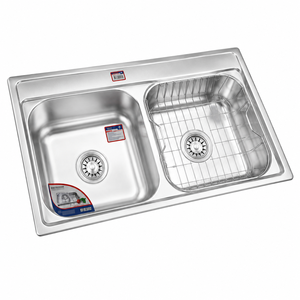 Évier de cuisine rectangulaire double en acier inoxydable de qualité supérieure, finition satinée, garantie 2 ans, vente en gros par le fabricant vietnamien TADT - Product Image 3