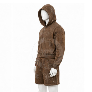 Outdoor Windbreaker <b>Shorts</b> <b>Set</b> Lightweight Hooded Jacket Premium Nylon Polyester Windbreaker <b>Shorts</b> <b>Set</b> - Product Image 6