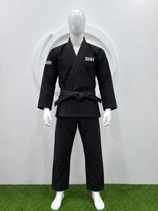 Kimono de Jiu Jitsu Brasileño Negro Personalizado para Hombre, Tejido Perlado, 100% Algodón Elástico y Transpirable, Uniforme de Artes Marciales - Product Image 1