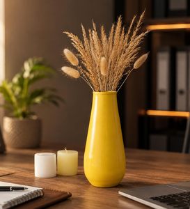 Florero Metálico de Color Amarillo Brillante, Más Duradero y Confiable para Decoración de Mesa, Disponible a un Precio Más Bajo y Económico - Product Image 3