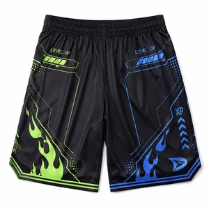 Shorts de gaming futuristes en polyester maillé premium avec design néon XP Cyberpunk, personnalisables par sublimation - Product Image 2