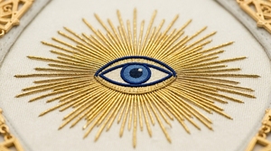 Tablier maçonnique personnalisé brodé, tissu blanc, franges dorées, motif étoile, insignes de franc-maçon, tablier de cérémonie de loge - Product Image 2