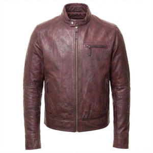 Chaqueta de cuero personalizable de color sólido, a prueba de viento y cálida, tallas grandes, chaquetas de cuero para hombre en venta - Product Image 1