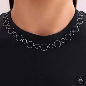 Collar con colgante de moda PRAO Diseño redondo hueco brillante - Product Image 2
