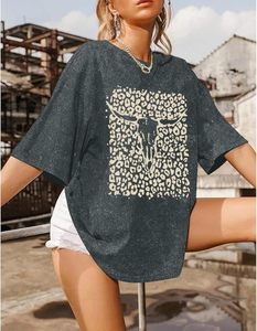Nouveau modèle T-shirt à manches courtes pour femme, coupe oversize décontractée, épaules tombantes, 240 GSM, style vintage rétro délavé à l'acide, 100% coton tricoté - Product Image 2