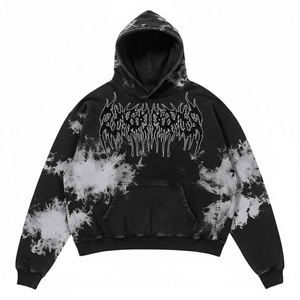 Nouveaux sweats à capuche tendance pour hommes, effet délavé, avec logo personnalisé, sweats à capuche délavés pour hommes, basiques décontractés et chauds, en coton mélangé, pour hommes - Product Image 5