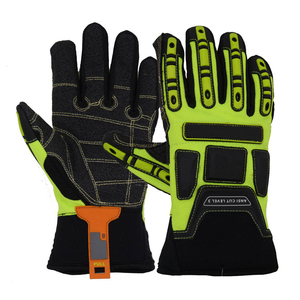 Guantes de Seguridad Verdes y Negros Antideslizantes para Trabajo en Exteriores, ANSI Nivel de Corte 3, Unisex, de Cuero, Resistentes al Viento, para Invierno - Product Image 2