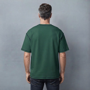 T-shirt homme OEM 100% coton, coupe ample, poids lourd, streetwear, logo imprimé en sérigraphie personnalisé, écologique, séchage rapide. - Product Image 3