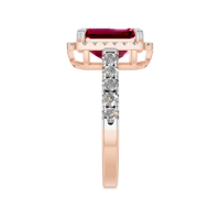 Personnalisable 14K 18K Or Rubis Solitaire Halo Bague IGI Certifié Taille Émeraude Bijoux De Mariage Prix Compétitif En Gros En Vrac