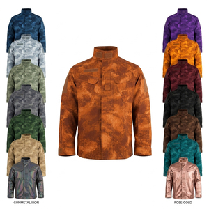 Vêtements pour hommes, chemise à col montant camouflage personnalisée, manches longues, respirante, vêtements de travail en plein air, uniforme, veste à impression personnalisée - Product Image 1