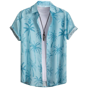 Men's Casual Floral Hawaiian <b>Shirt</b> Summer Beach Vacation Style Cool Hawaiian Couple Design Short Loose <b>Half</b> Sleeve - Product Image 1